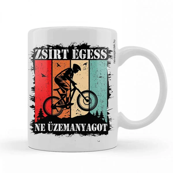 Vicces biciklis bögre – Zsírt égess ne üzemanyagot