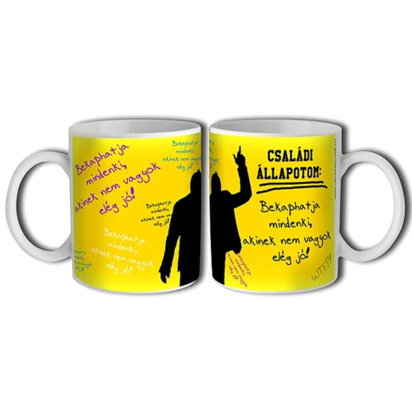Vicces bögre 3 dl – Családi állapotom – Humor ajándék