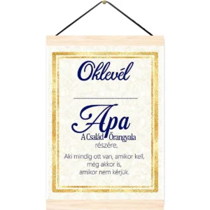 Oklevél – Apa a család őrangyala