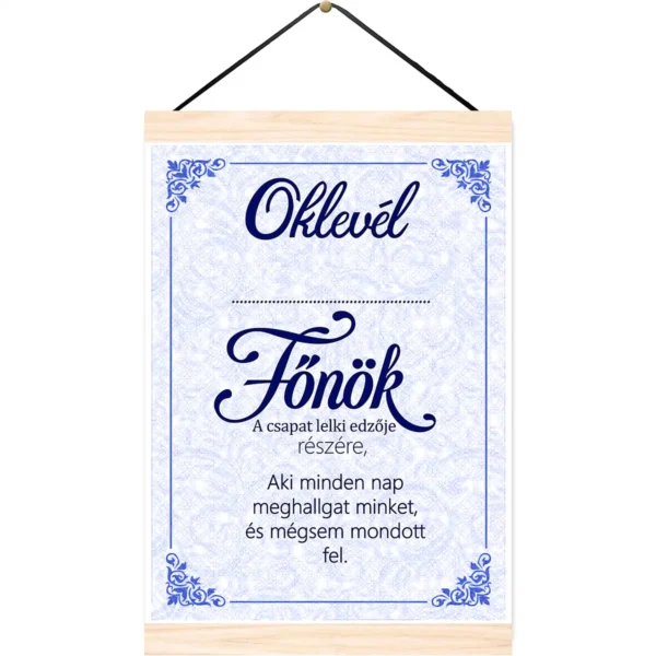 Oklevél – Főnök a csapat lelki edzője