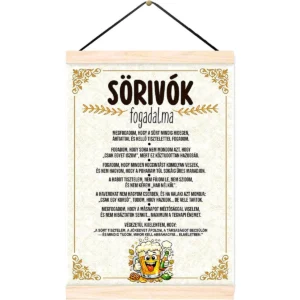 Oklevél – Sörivók fogadalma – Vicces ajándék sörimádóknak