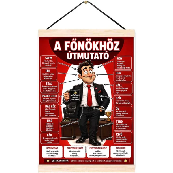 Oklevél – Útmutató a főnökhöz – Vicces ajándék főnököknek