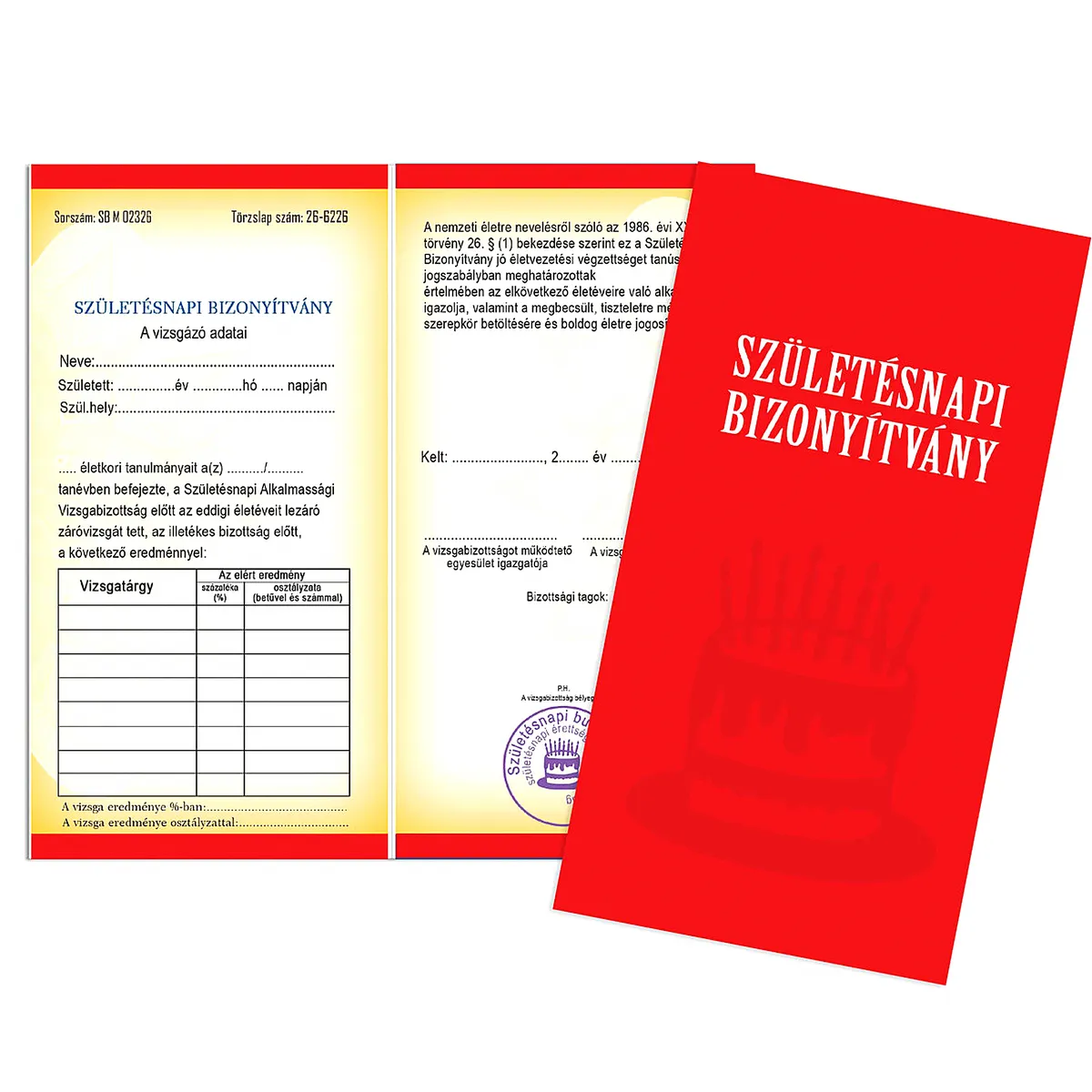 Születésnapi Bizonyítvány - Üres