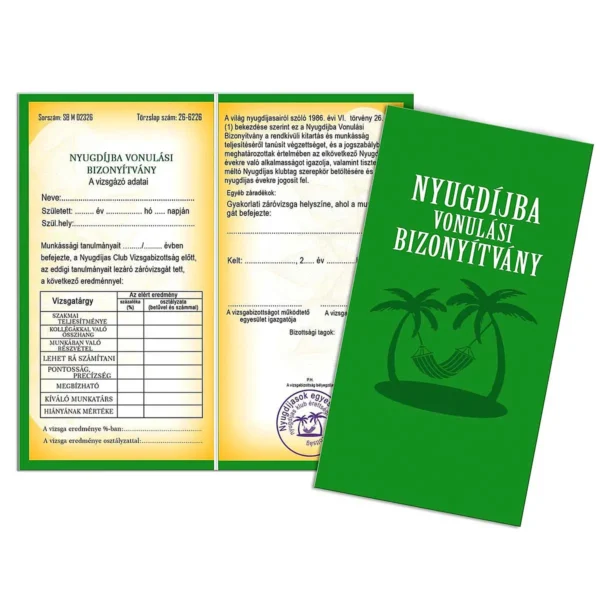 Vicces Bizonyítvány – Nyugdíjba vonulási