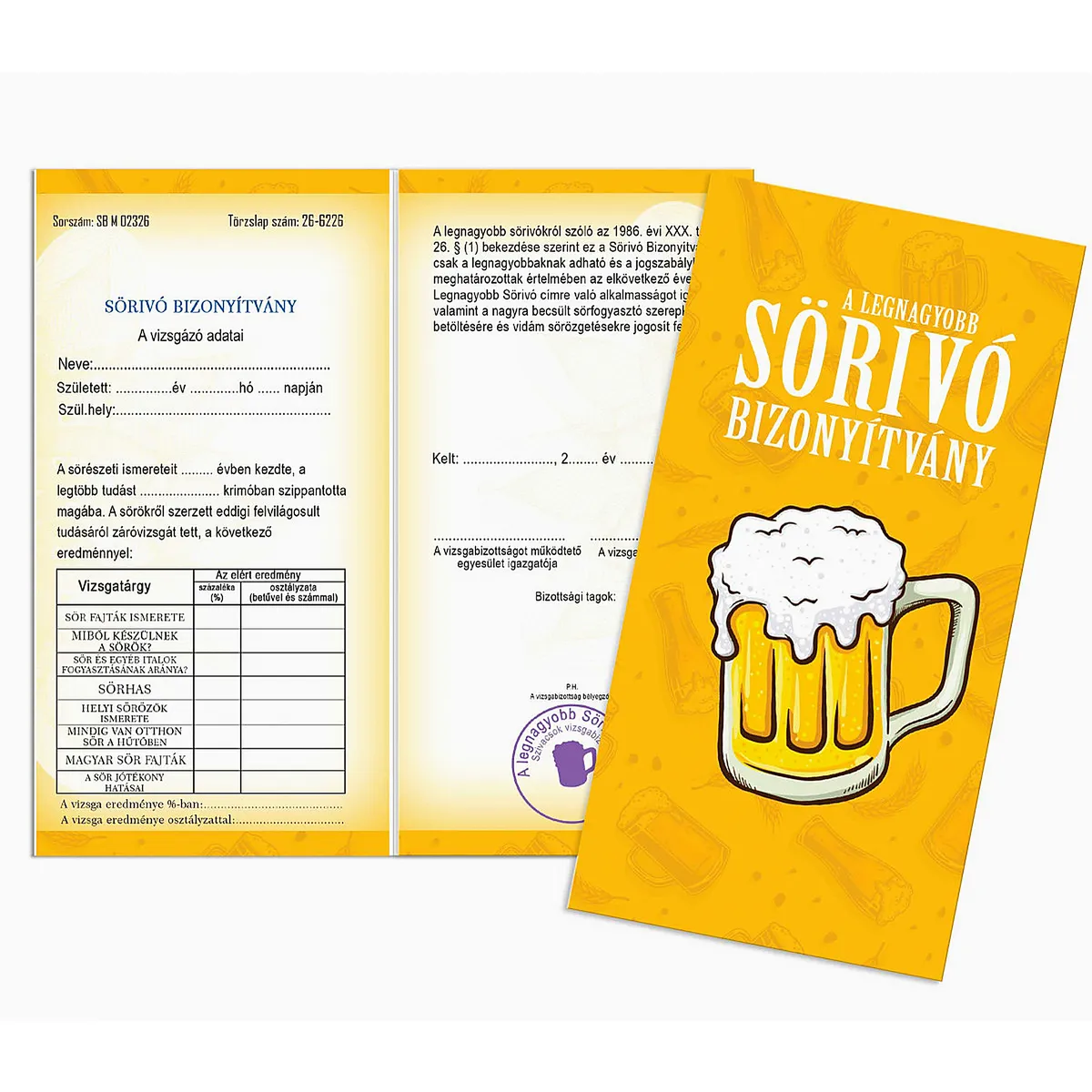 Vicces Bizonyítvány – Sörivó