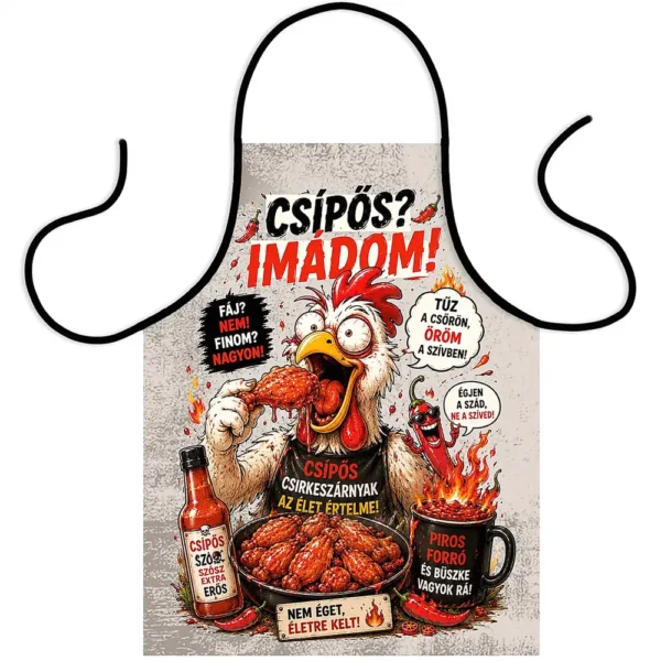 Vicces Kötény – Csípős Imádom – Chillis Grillmester