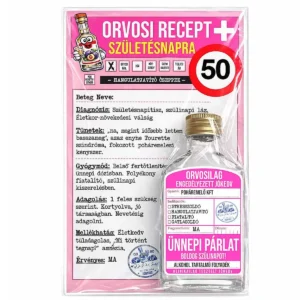 Vicces Orvosi Recept + Laposüveg – 50. Születésnapra