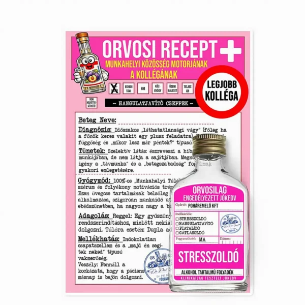 Vicces Orvosi Recept + Laposüveg – A Kollégának