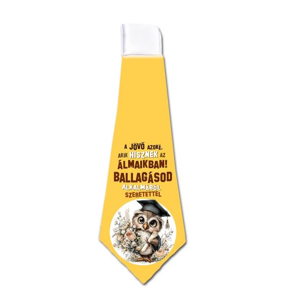 Ballagási nyakkendő 37×13 cm A jövő azoké aki hisznek felirattal – Ballagási ajándék