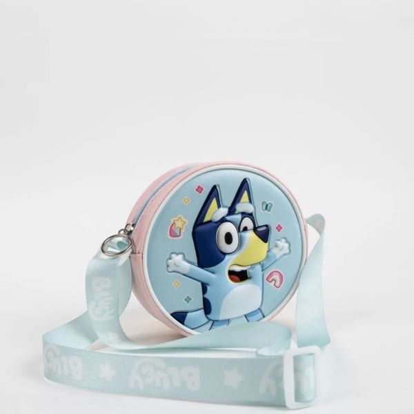 Bluey Cheerful 3D oldaltáska 13×13 cm – Gyerek válltáska – Bluey design
