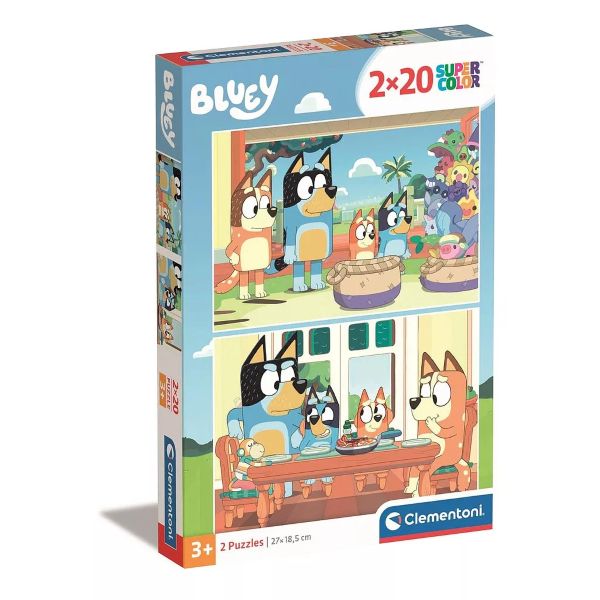 Bluey Family Time 2×20 db-os puzzle – Clementoni – SuperColor – 27×18,5 cm