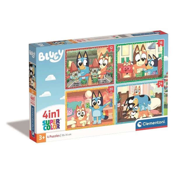 Bluey Play All Day 4 az 1-ben puzzle – Clementoni – SuperColor – 12162024 darabos