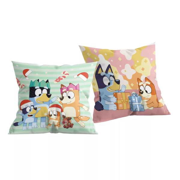 Bluey Winter Karácsonyi díszpárna 40×40 cm – Ünnepi dekor párna