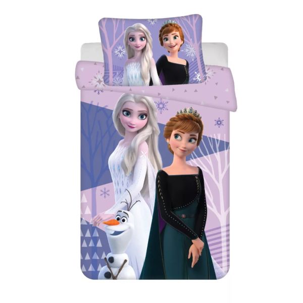 Disney Jégvarázs Purple ovis ágyneműhuzat 100×135 cm, 40×60 cm – Frozen ágynemű – 100% pamut