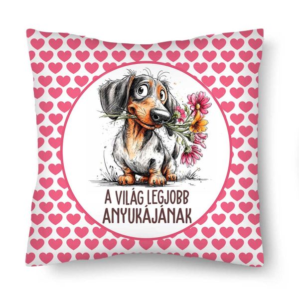 Díszpárna 26×26 cm A világ legjobb anyukája felirattal – Anyák napi ajándék