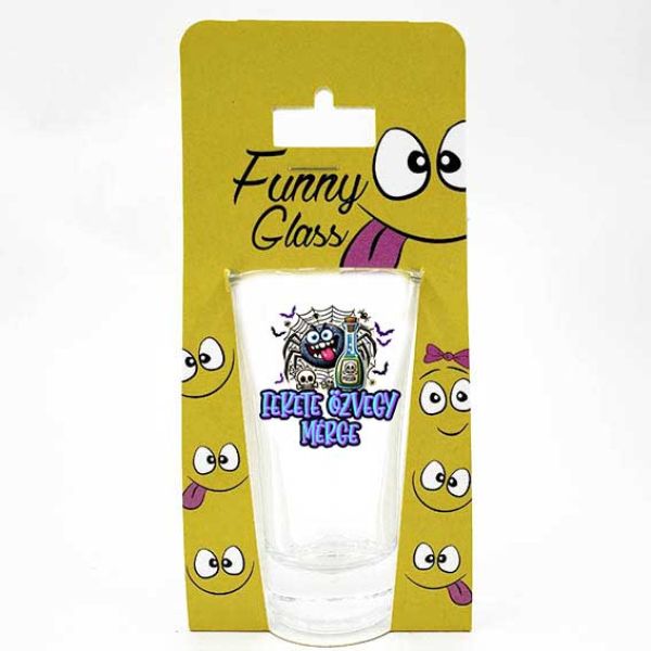 Fekete özvegy mérge – Neves pálinkás pohár 0,75 ml – Halloweeni party kellék és dekoráció