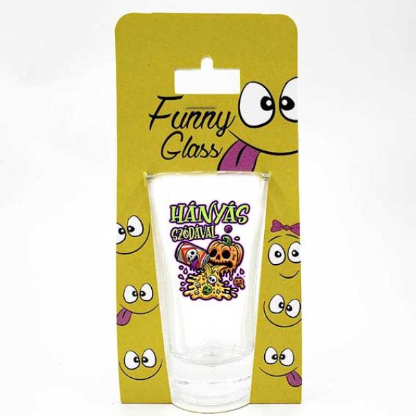 Hányás szódával – Neves pálinkás pohár 0,75 ml – Halloweeni party kellék és dekoráció