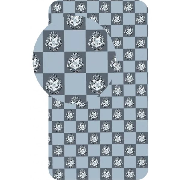 Harry Potter Plaid gumis lepedő 90×200 cm – 100% pamut – Roxfort kockás mintával