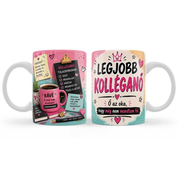 Legjobb kolléganő bögre 3 dl – Humoros ajándék kolléganőknek