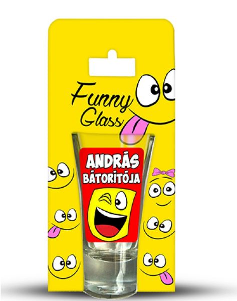 Neves pálinkás pohár 0,75 ml – András – Névre szóló ajándék