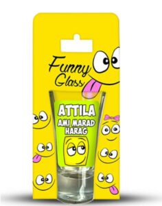 Neves pálinkás pohár 0,75 ml – Attila – Névre szóló ajándék