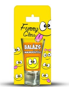 Neves pálinkás pohár 0,75 ml – Balázs – Névre szóló ajándék
