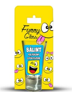Neves pálinkás pohár 0,75 ml – Bálint – Névre szóló ajándék