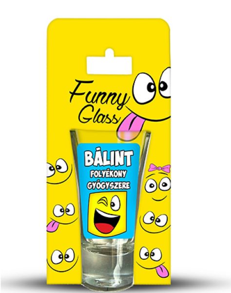Neves pálinkás pohár 0,75 ml – Bálint – Névre szóló ajándék