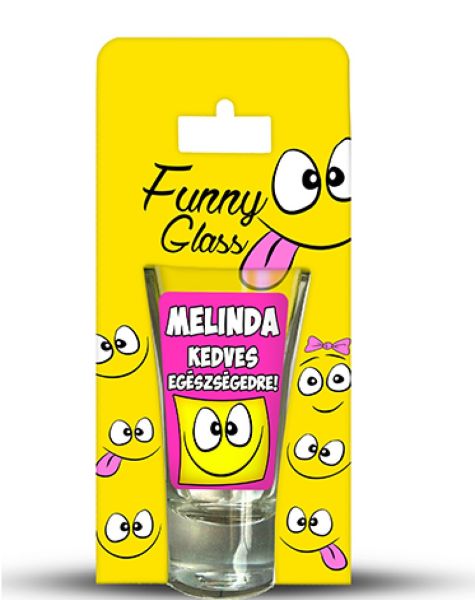 Neves pálinkás pohár 0,75 ml – Melinda – Névre szóló ajándék