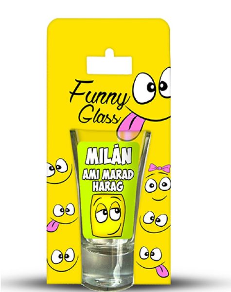 Neves pálinkás pohár 0,75 ml – Milán – Névre szóló ajándék