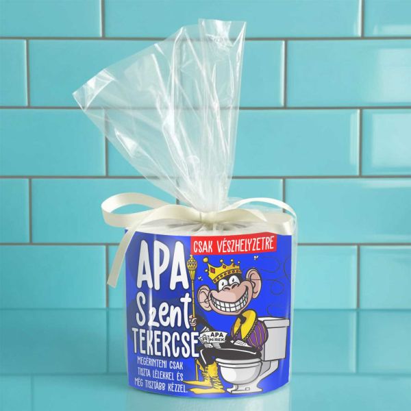 Vicces WC papír Apa szent tekercse felirattal – Vicces ajándék apáknak