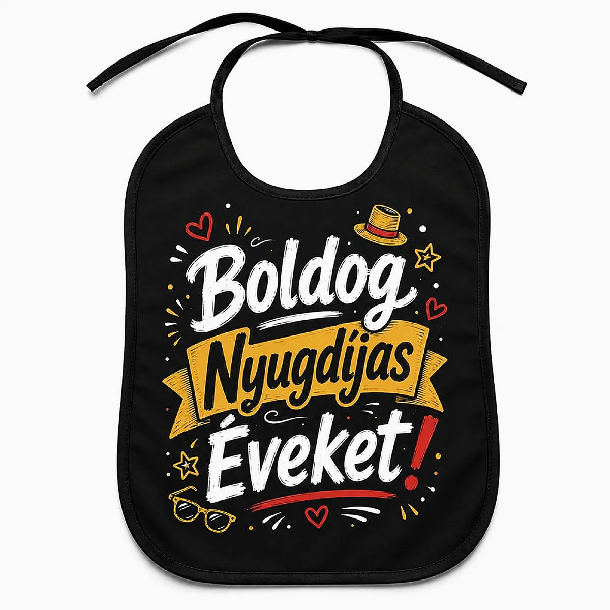 Vicces Előke 26 × 32,5 cm – Boldog Nyugdíjas Éveket