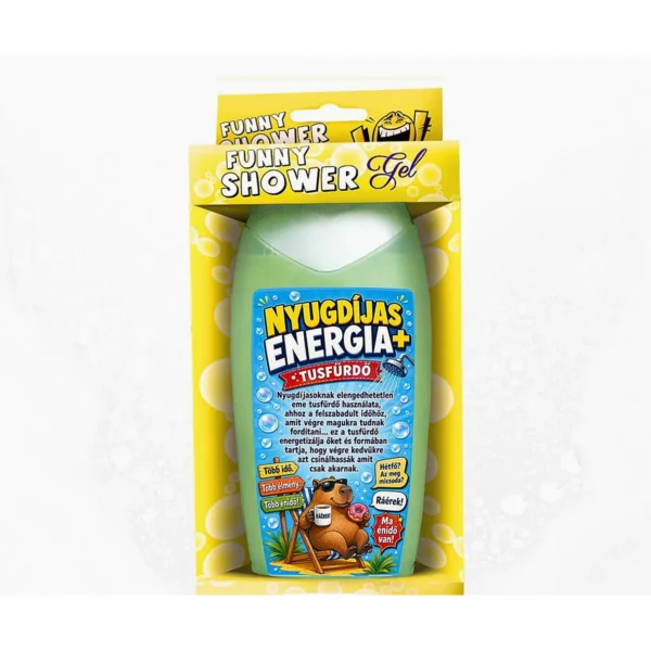 Vicces Nyugdíjas Tusfürdő 300 ml – Nyugdíjas Energia+ – Ajándék Nyugdíjasoknak