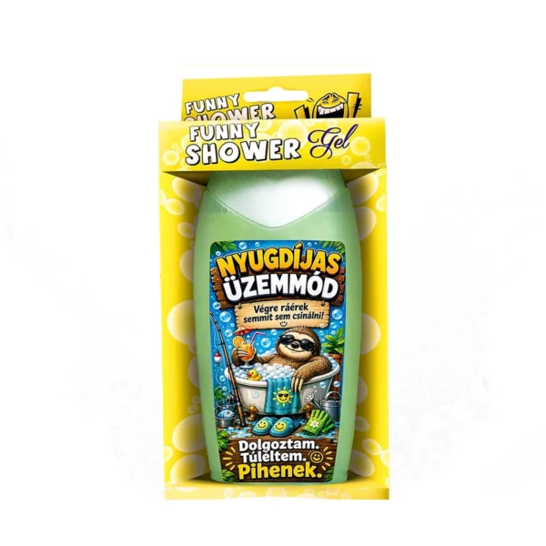 Vicces Nyugdíjas Tusfürdő 300 ml – Nyugdíjas Üzemmód – Ajándék Nyugdíjasoknak