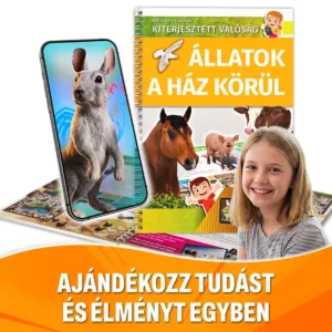 3D és 2D kiterjesztett valóság (AR) könyv – Állatok a ház körül – Interaktív természetismeret gyerekeknek és diákoknak