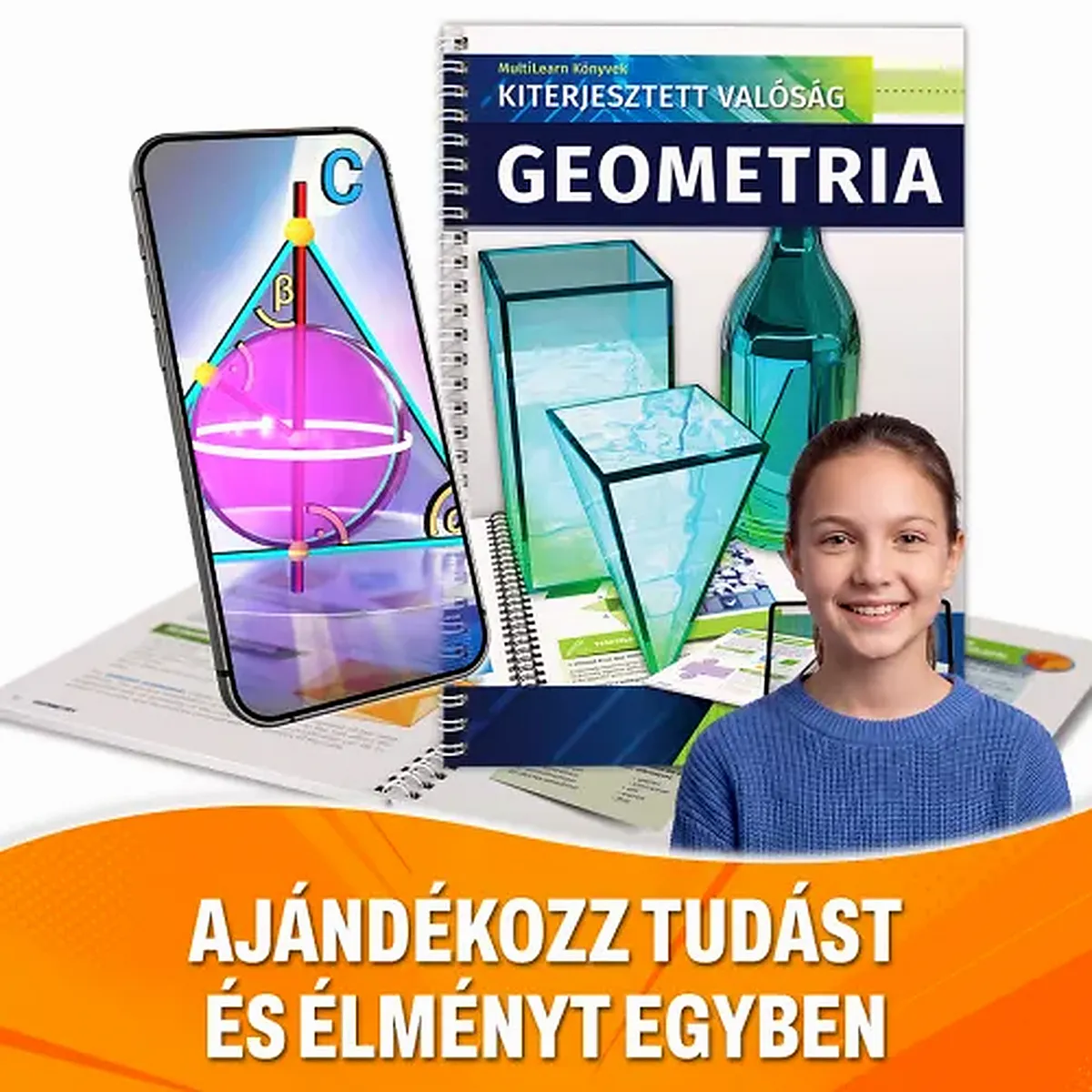 3D kiterjesztett valóság (AR) könyv – Geometria – Interaktív matematikai tanulás gyerekeknek és diákoknak
