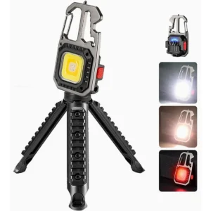 COB Újratölthető Kulcstartó Lámpa 800 Lumen Mini Munkafény Állvánnyal