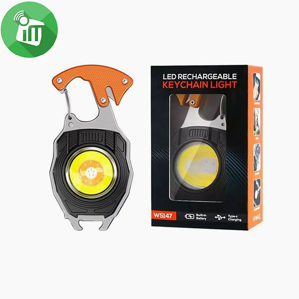 LED-es Újratölthető Zseblámpa Multi Szerszám Kulcstartó