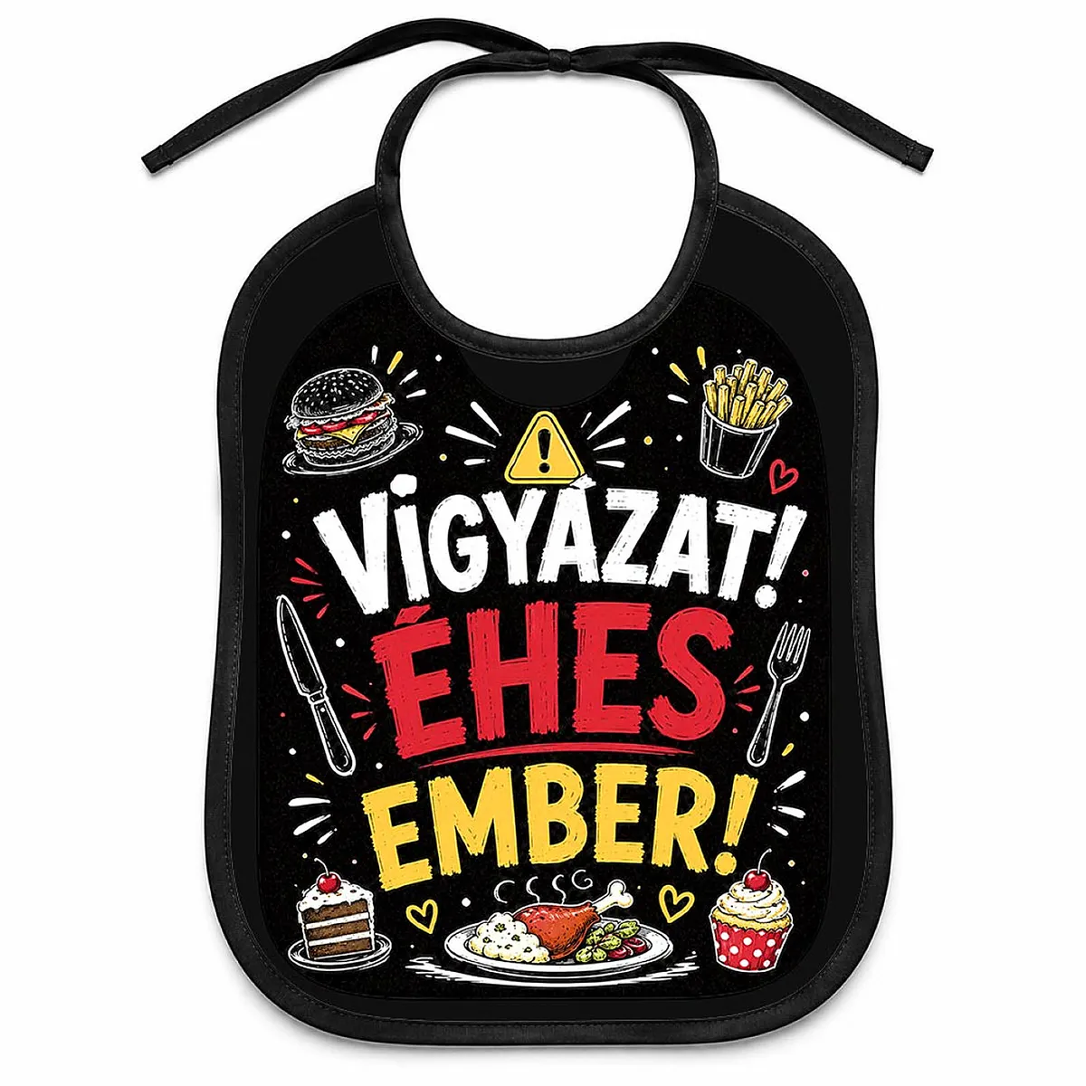 Vicces Előke Férfiaknak Vigyázat Éhes Ember 26x32,5cm