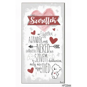 Dekor Hűtőmágnes – Szerelmes Ajándék – Szeretlek