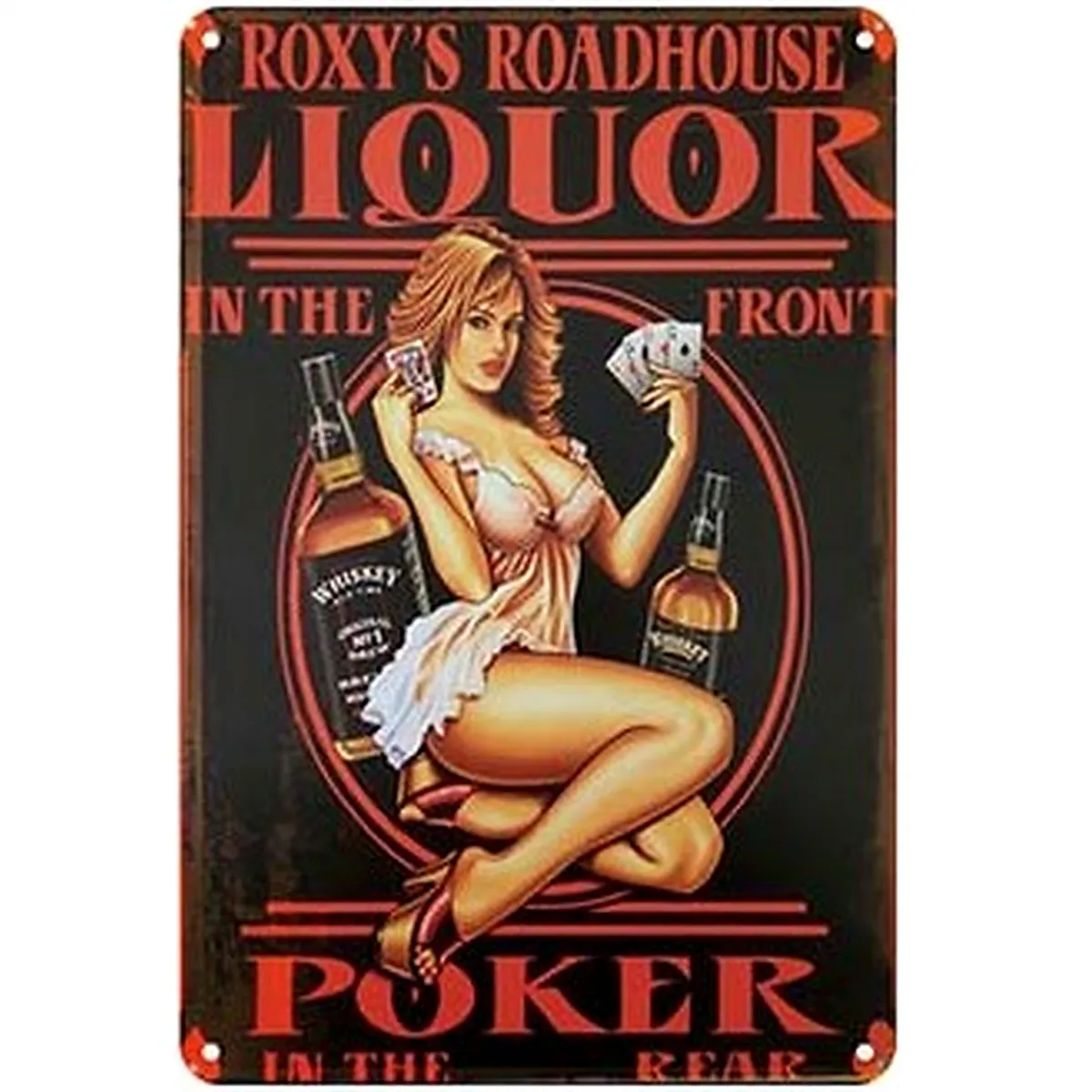 Retró Fémtábla – Liquor Poker – 20×30 cm
