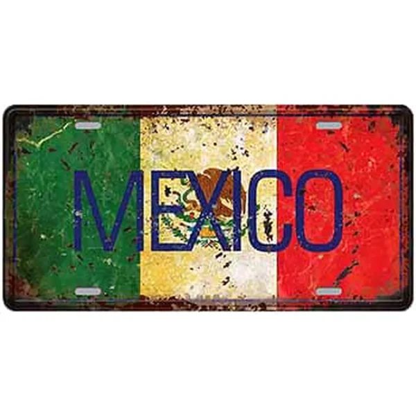 Retró Fémtábla – Mexico – 15×30 cm
