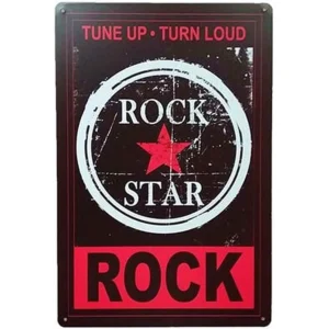 Retró Fémtábla – Rock Star – 20×30 cm