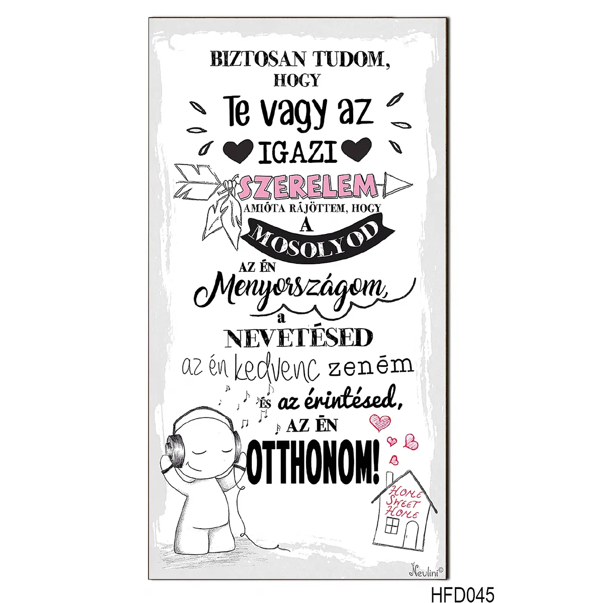Szerelmes Ajándék – Valentin Napi Ajándék – Te vagy az igazi – Dekor Hűtőmágnes – 7,5×14 cm